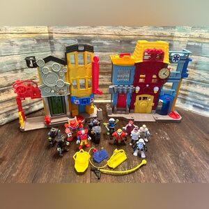 Old School Imaginext public safety set with various other figures
